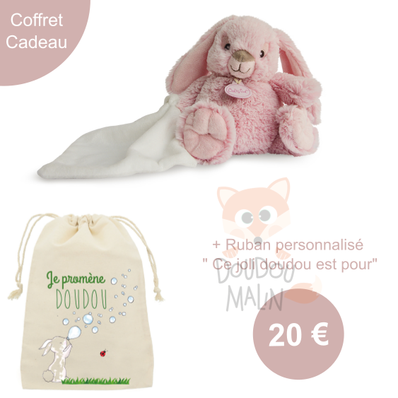 Coffret cadeau - guimauve lapin   sac à   ruban personnalisé 